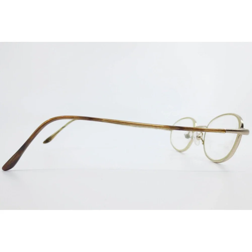 Liz Claiborne Gold Oval Eyeglasses Frames Italy 50-18-140 38160